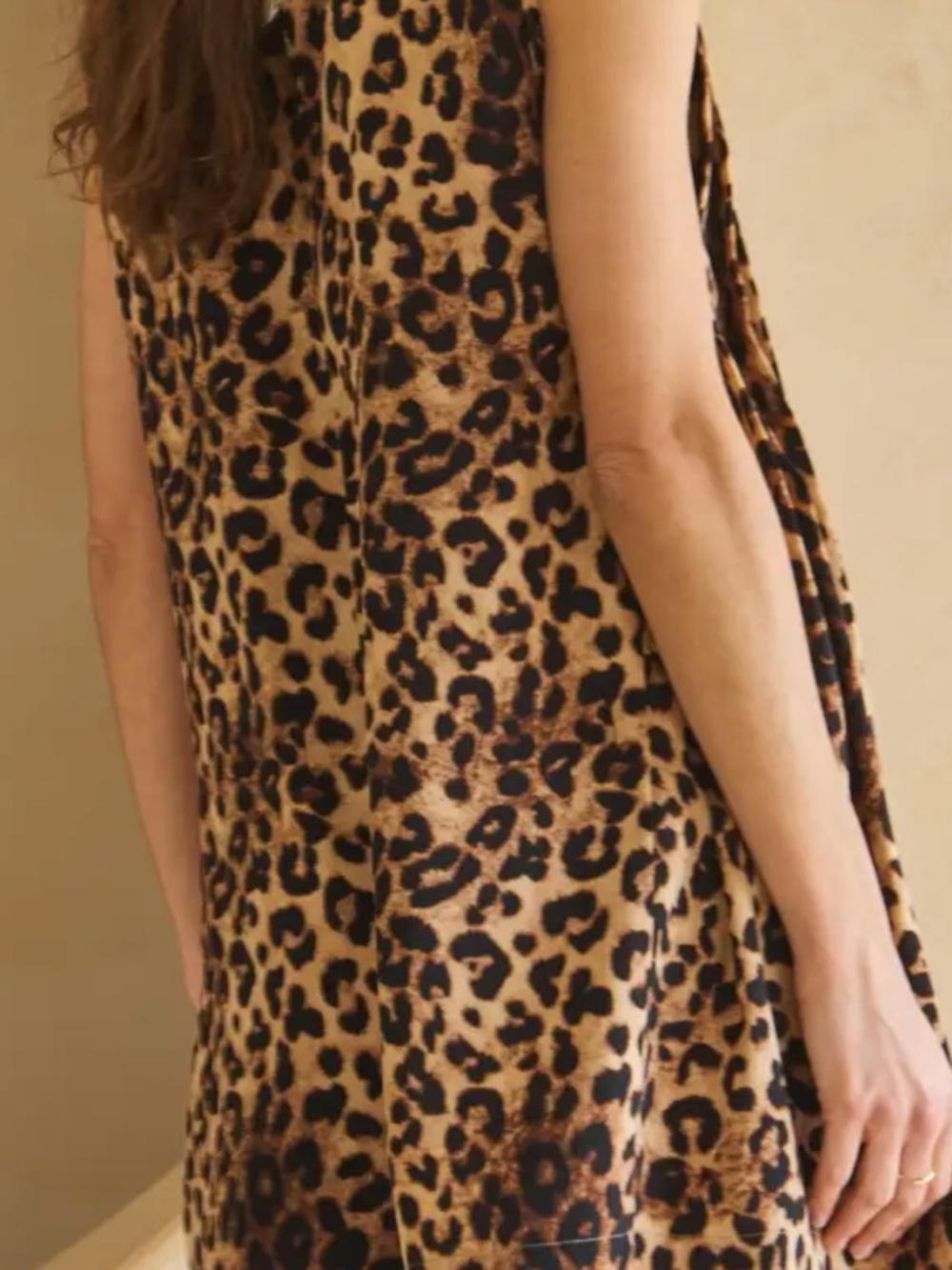 Sleeveless Leopard-Print Romper with Front Tie - Tan & Black - Picture 13 of 15
